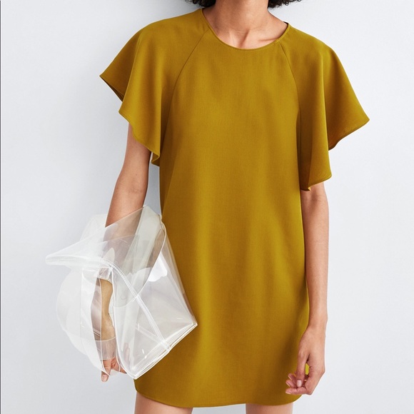 ZARA ✨NWT✨ Mustard Yellow Dress - Picture 1 of 8